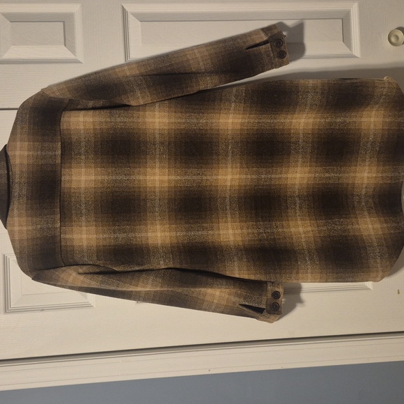 Brown Plaid Button-Up Jacket - Picture 3 of 3